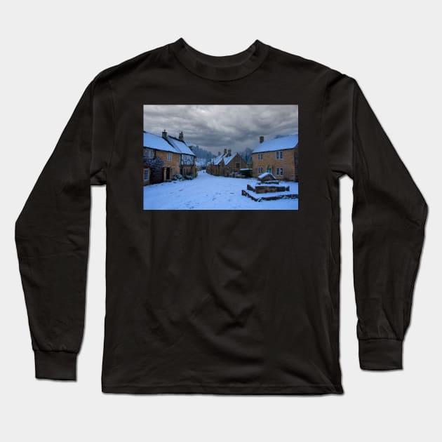 Castle Combe in the snow Long Sleeve T-Shirt by Graz-Photos